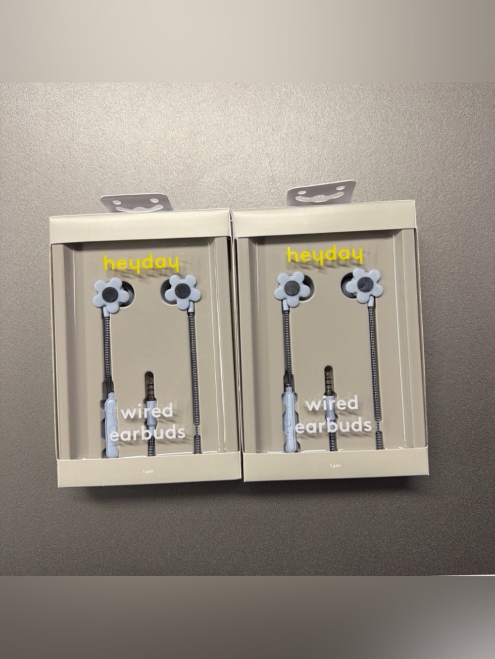 2pk Heyday Mic Remote In-Ear Earbuds Wired 3.5mm Jack On-Cable Mic Black/Blue